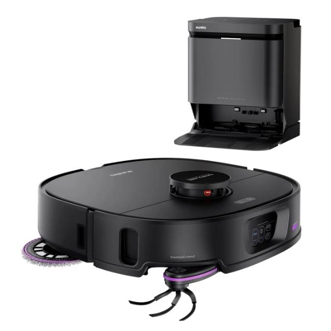Eureka J15 Max Ultra Robot Vacuum Black with AIO Docking Station, 22Kpa suction power, AI 2.0, Mop, Self empty and refill, Black