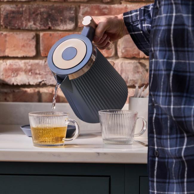 Russell Hobbs Bronte Kettle 1.7 Litres Navy Blue - Gold Accents, Matte Finish, Distinctive Design