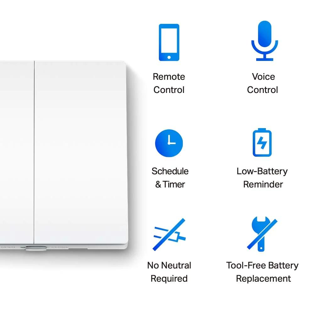 TP-Link Tapo S220 2-Gang Smart 1-Way Light Switch White