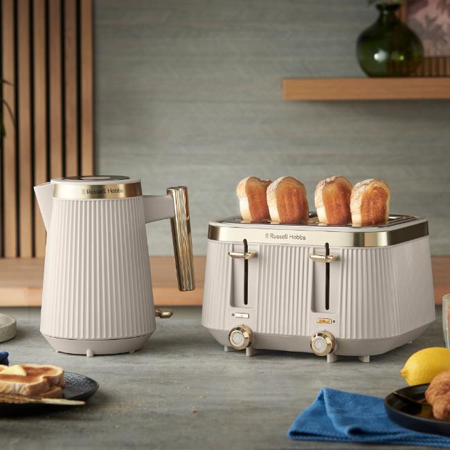 Russell Hobbs Bronte Kettle Stone 1.7 Litres Gold accents Matte finish Interior illumination