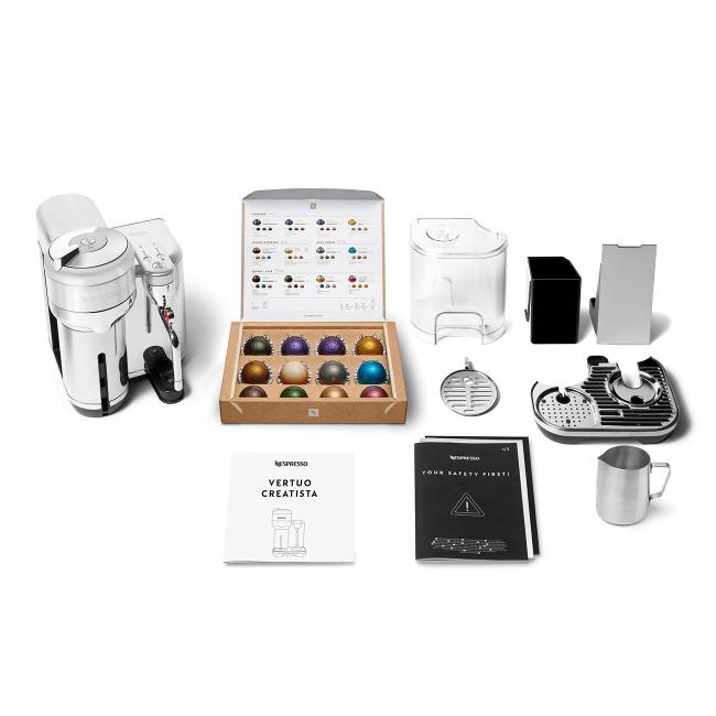Sage Vertuo Creatista Nespresso Coffee Machine Black Truffle - Intelligent Brewing, Auto MilQ Milk Texturing, Stainless Steel, Carafe & Travel Mug Brewing, Connectivity, Latte Art