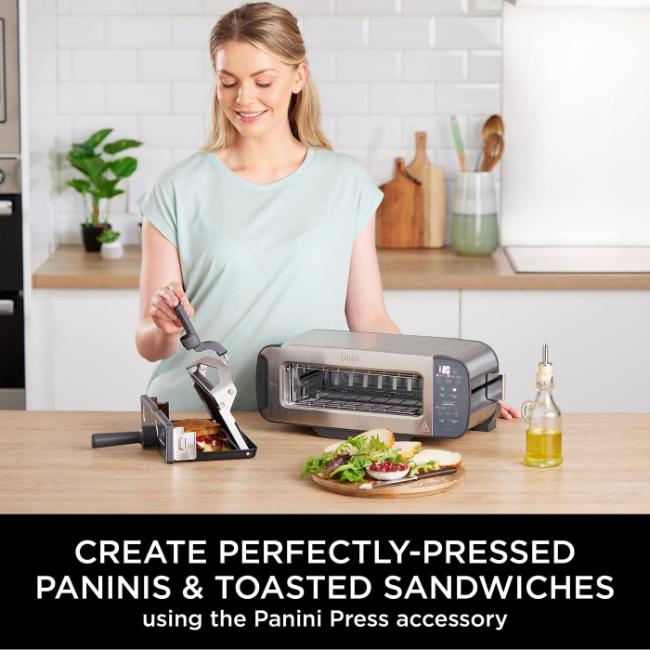 Ninja Foodi 3-in-1 Toaster, Grill & Panini Press | Black | Bake, Reheat, Defrost, Bagel