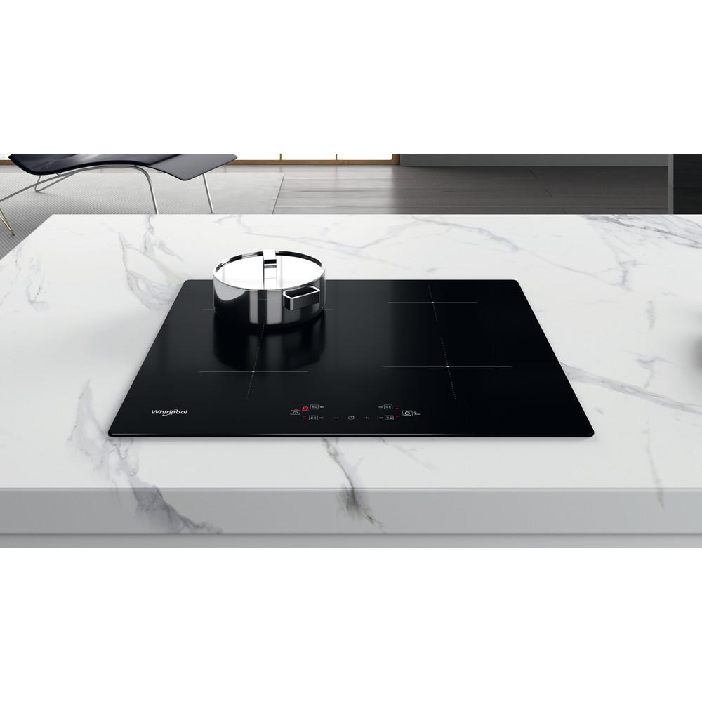 Whirlpool Induction Hob 4 Zone Black Glass 6th Sense Booster