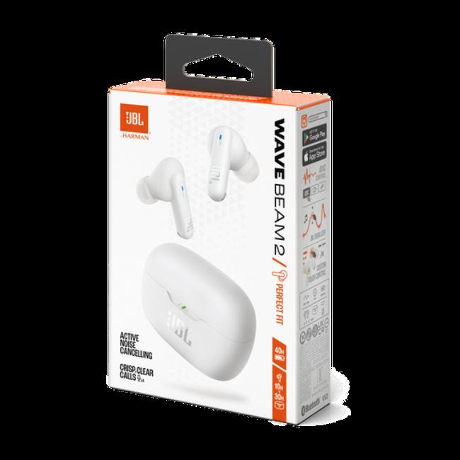 JBL Wave Beam 2 White Earbuds Active Noise Cancelling True Wireless