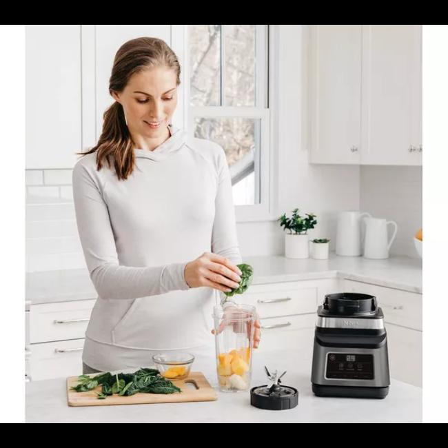 Ninja 2-in-1 Blender with Auto-IQ Technology, 1200W Power, 2.1L Jug, Black & Silver - Perfect for Smoothies, Sauces, and More