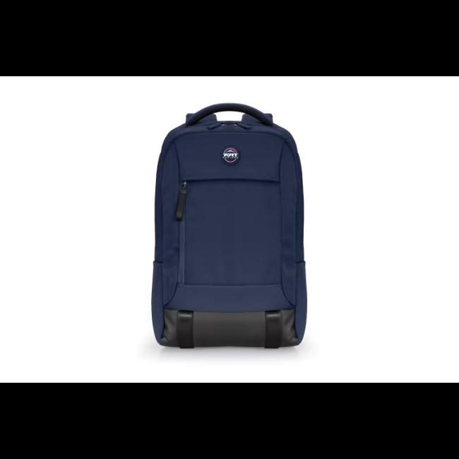 Port Designs Torino II 15-16" Laptop Backpack Navy with Padded Compartment, Tablet Pocket, Trolley Strap, Water Resistant Base - 15L Capacity