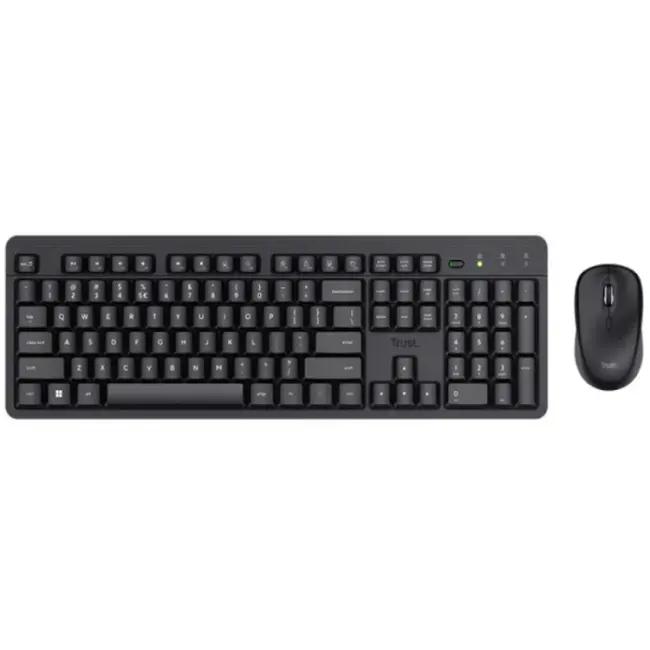 Trust Wireless Keyboard & Mouse Set - Black, Silent Keys, 800-1600 DPI