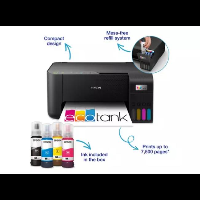 Epson EcoTank ET-2862 Multifunction Wi-Fi Ink Tank Printer - Black with 3 Years Ink Included, Mobile App Control, and Borderless Photo Printing