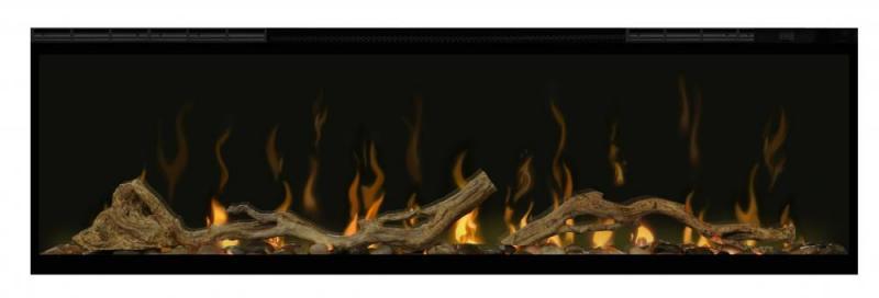 Dimplex Ignite 74" Frameless Electric Fireplace with Optiflame LED Flame Effect, 2.0kW Heat Output, Black Glass and Steel