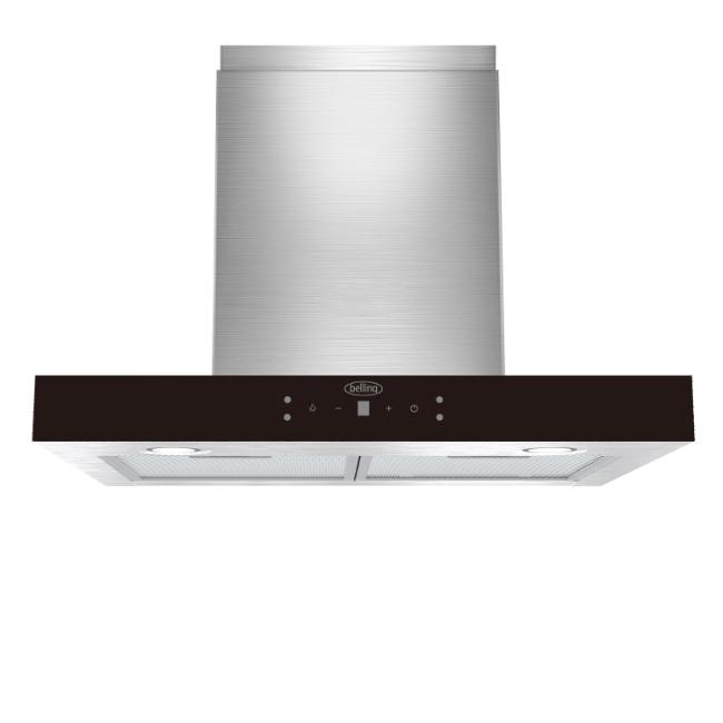 Belling 60cm Chimney Hood - Stainless Steel, Black