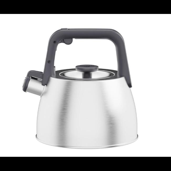 BergHOFF Whistling Kettle Anthracite Black 2.2L Stainless Steel Stovetop with Ergonomic Handle Induction Base Matte Finish
