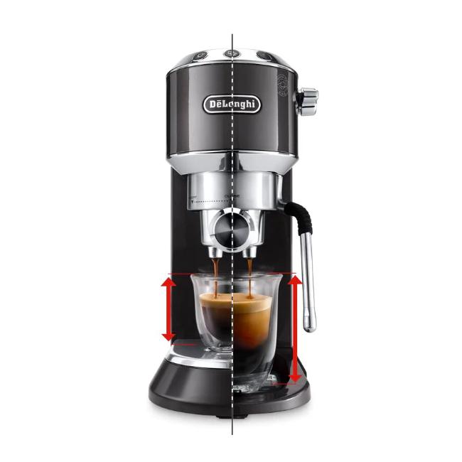 De'Longhi Dedica Arte Espresso Coffee Maker - Grey | LatteArt, 15 bar pressure