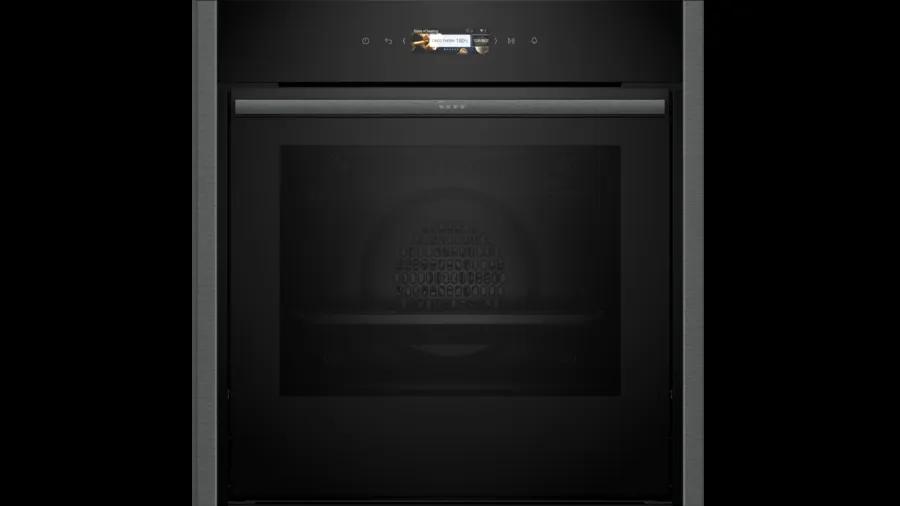 Neff N70 Electric Oven Graphite Slide & Hide Pyrolytic Cleaning Home Connect Touchscreen 71 litres