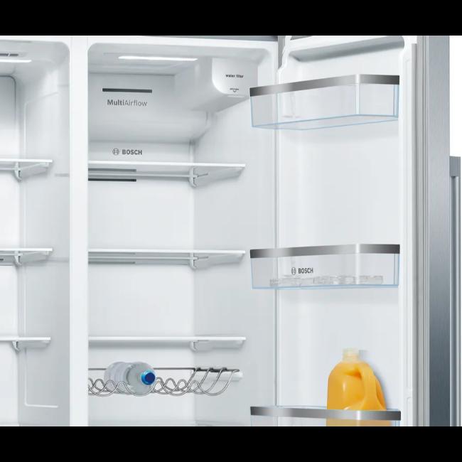 Bosch Series 6 American Style Fridge Freezer - Brushed Steel, Water Dispenser, Double Door
