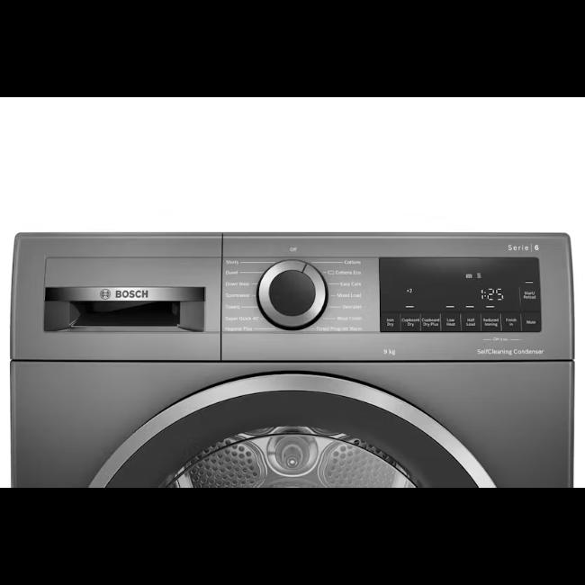 Bosch Series 6 9kg Heat Pump Dryer - Grey, SelfCleaning Condenser