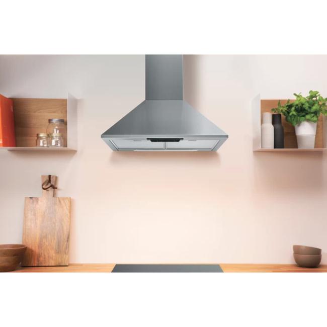 Indesit 60cm Stainless Steel Pyramid Cooker Hood