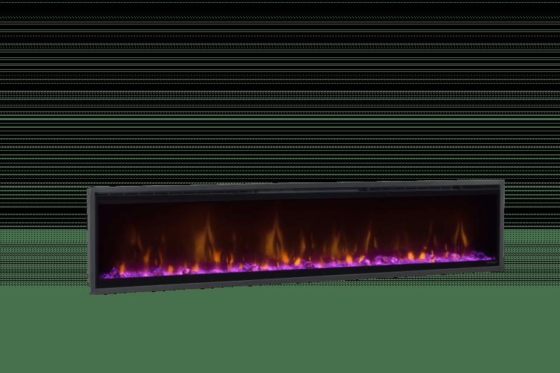Dimplex Ignite 74" Frameless Electric Fireplace with Optiflame LED Flame Effect, 2.0kW Heat Output, Black Glass and Steel