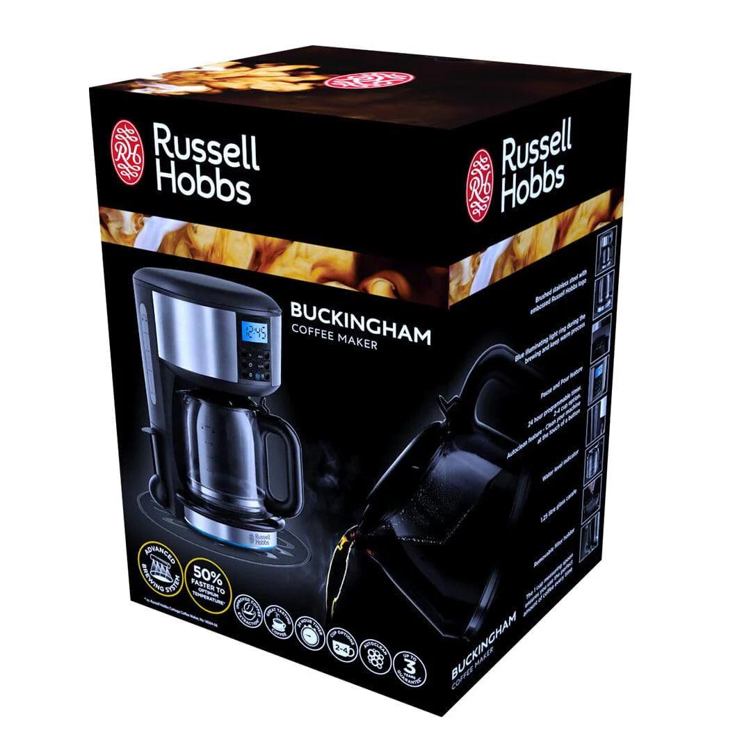 Russell Hobbs Buckingham Coffee Maker Stainless Steel 1.25L Digital Display Glass Carafe