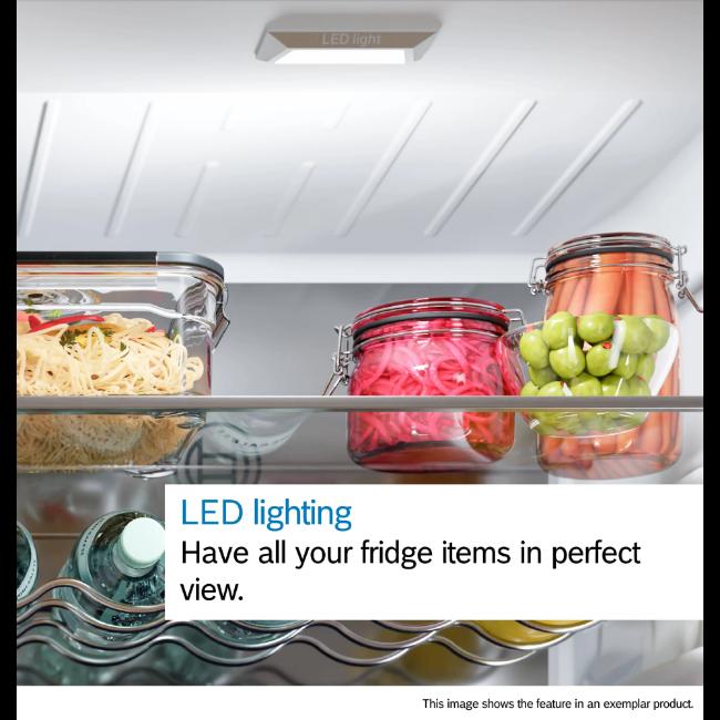 Bosch Series 4 Integrated Fridge KIR81VFE0G White with LED Lighting, Super Cooling, Fresh Sense, MultiBox XXL, Quiet Appliances, Intelligent Inverter Technology, Dimensions 1772x541x548mm