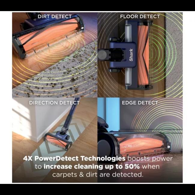 Shark PowerDetect Speed Luxe Cordless Vacuum Cleaner Ultramarine HEPA Filtration Auto-Empty Up to 60 Min Run Time