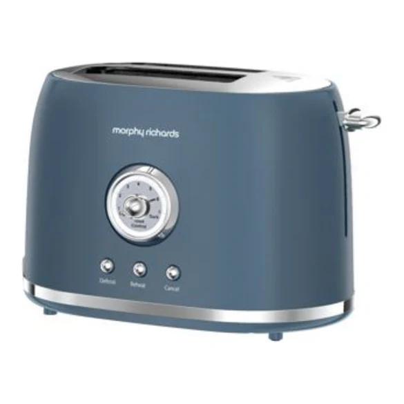 Morphy Richards Boutique 2 Slice Toaster Thunder Blue with Defrost, Reheat, Cancel, Dial, Buttons