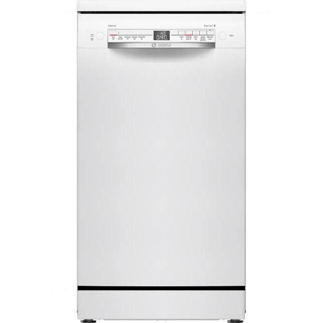 Bosch Series 2 White Slim Dishwasher SPS2IKW01G - 45cm, 9 Place Settings, Auto Programmes, ExtraDry, Home Connect, 48dB, 845x450x600mm