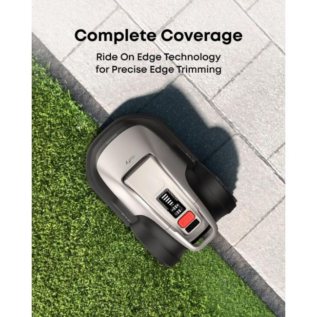 Eufy E15 Robot Lawn Mower - Grey/Black | RTK-Free AI Mapping, 3D Obstacle Avoidance, Edge Trimming, GPS Tracking, 800m² Coverage, 56dB Quiet Operation