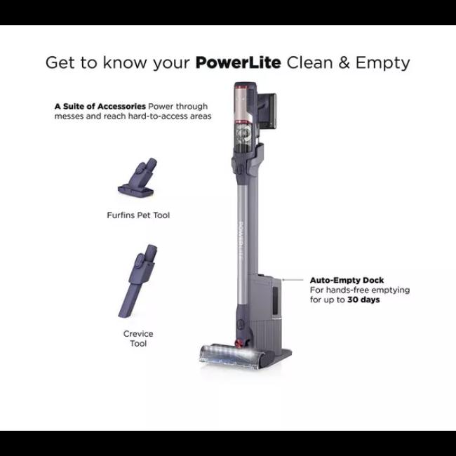 Shark PowerLite BU3621UKT Cordless Vacuum Cleaner - Purple, Clean & Empty, Pet, Anti Hair Wrap, Auto-Empty Dock, Lightweight, 40 Min Battery Life, 5.87 KG