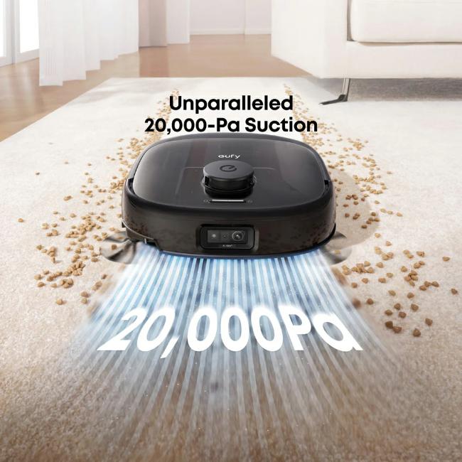 Eufy Omni E25 2-in-1 Robot Vacuum and Mop - Black | 20,000 Pa Suction, HydroJet Mopping, DuoSpiral Brushes, CornerRover Arm, AI.See Obstacle Avoidance, Hands-Free Station