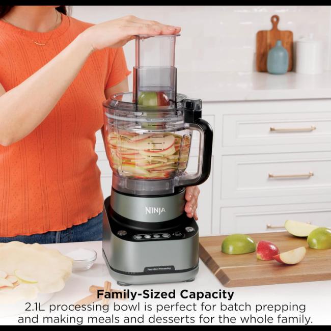 Ninja PrecisionPro Food Processor 850W 2.1L Bowl Auto-iQ Technology 4 Preset Modes Chop Slice Mix Dough Purée Dishwasher Safe