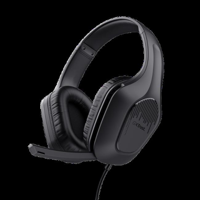 Trust GXT 415 Zirox Gaming Headset - Black, Over-ear, with Microphone