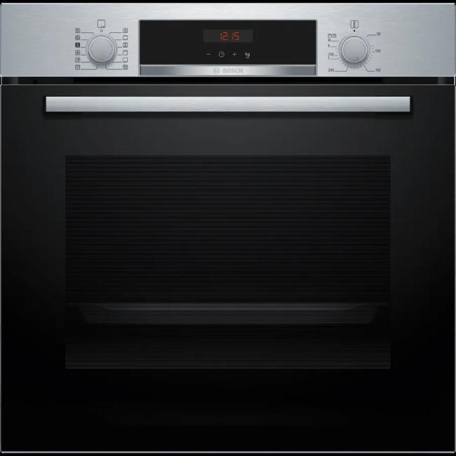 Bosch Series 4 Built-in Oven with Added Steam, 71L, A+ Energy Efficiency, Stainless Steel, Black