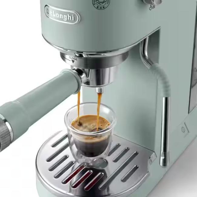 DeLonghi Dedica Duo Coffee Machine - Green | Cold Brew & Milk Steam Wand
