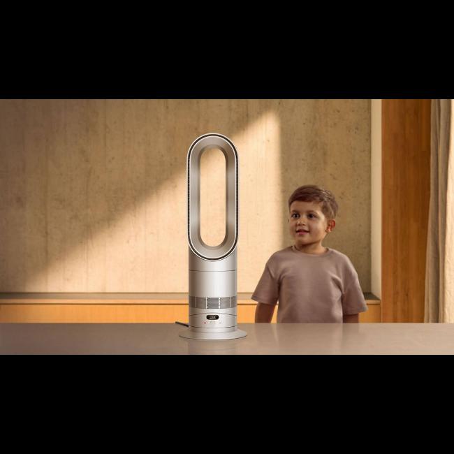 Dyson Hot+Cool HF1 Smart Fan Heater - White | Air Multiplier, Intelligent Climate Control, Remote, Sleep Mode, 26dB, 2.59kg, 585mm Height