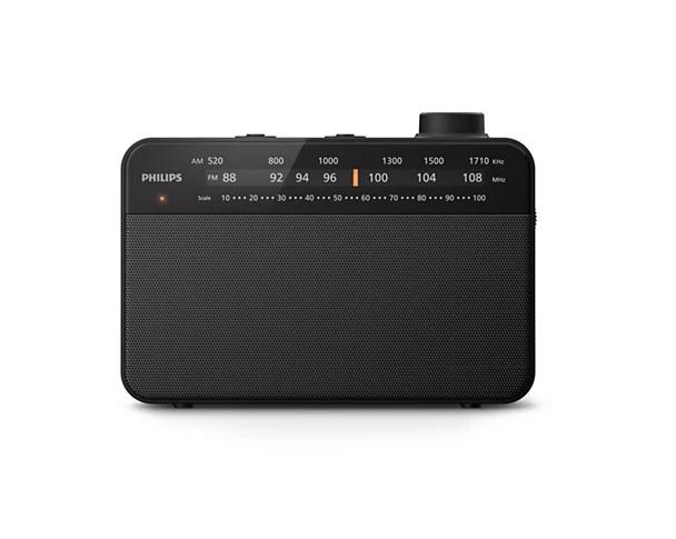 Philips TAR2509 Portable FM/MW Radio Black - Analogue Tuning, LED Indicator, Headphone Port, Antenna, Speaker