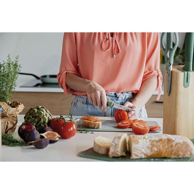 Berghoff Leo 6 Piece Knife Block Set Forest Green with Built-in Sharpener, Stainless Steel Blades, Ergonomic Soft-Grip Handles