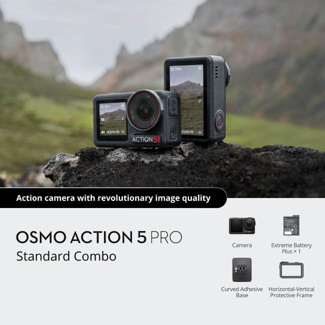 DJI Osmo Action 5 Pro Standard Combo Action Camera 4K/60fps Dual OLED Touchscreens Waterproof