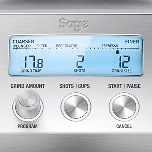 Sage Smart Grinder Pro Coffee Grinder | Stainless Steel | 60 Grind Settings | LCD Display