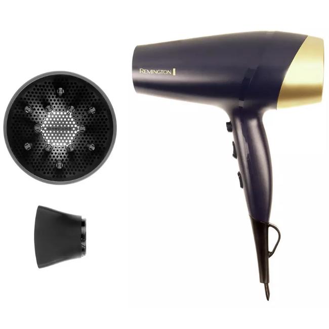 Remington Sapphire Luxe Hair Dryer 2200W | Navy, Champagne, Blue, Gold | Ionic Conditioning, Diffuser