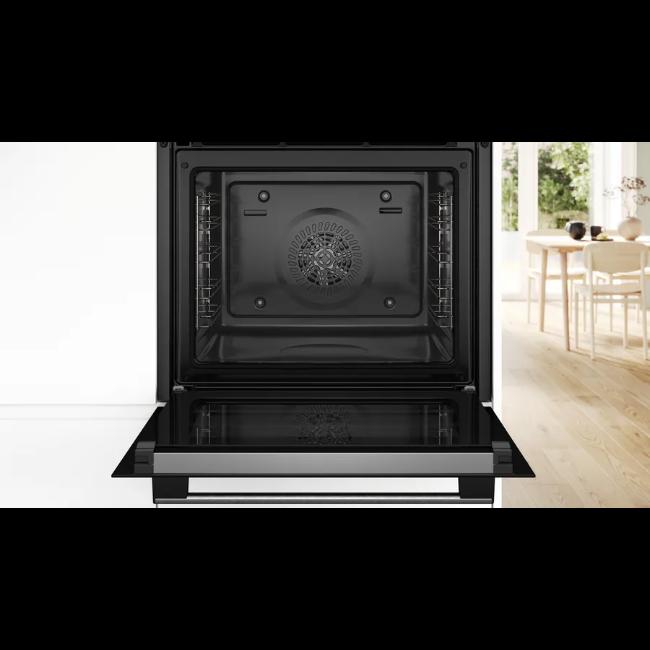 Bosch Series 4 Built-in Oven with Added Steam, 71L, A+ Energy Efficiency, Stainless Steel, Black