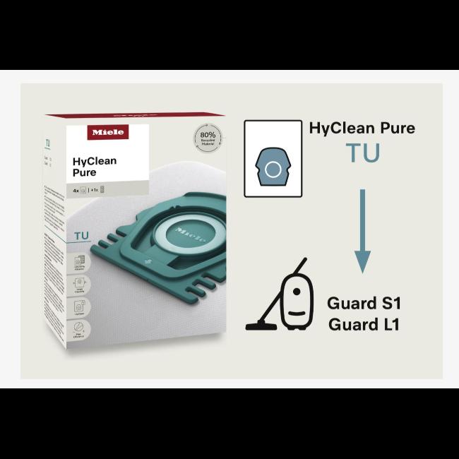Miele HyClean Pure TU Vacuum Cleaner Bags for Guard S1 & L1 | 4 Pack | 80% Recycled Material | Filtration