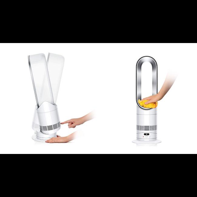 Dyson Hot+Cool HF1 Smart Fan Heater - White | Air Multiplier, Intelligent Climate Control, Remote, Sleep Mode, 26dB, 2.59kg, 585mm Height