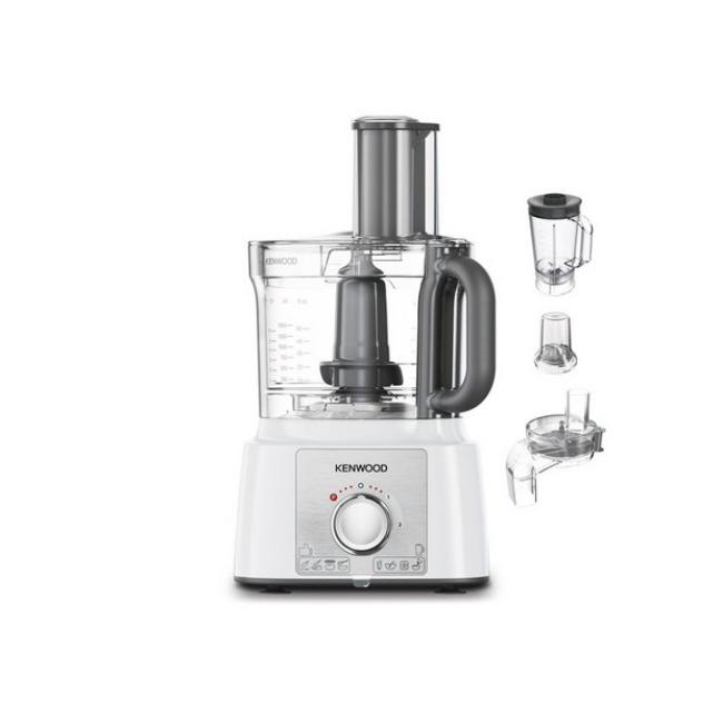 Kenwood MultiPro Express Food Processor 1000W 3L Silver with Blender, Multi-Mill, Express Serve, Express Dice, Baking Tool, Spatula, Whisking, Kneading, Ice Crushing, Dicing Functions