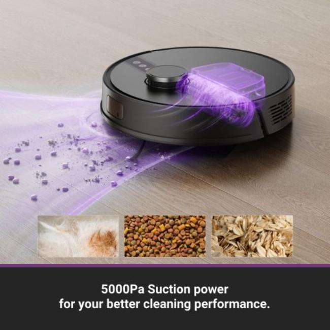 Eureka Robot Vacuum Black 5000Pa Suction Power LDS Navigation Smart Control