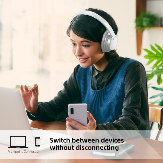 Sony Wireless Noise Cancelling Over-Ear Headphones White