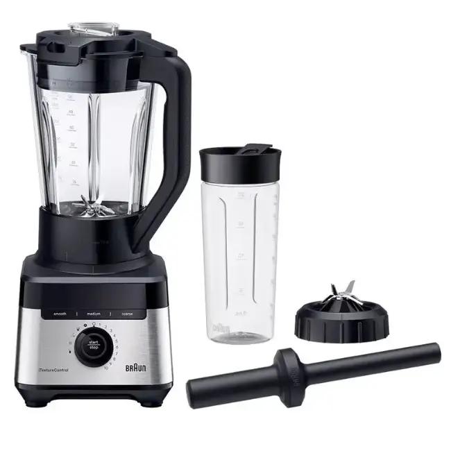 Braun PowerBlend 7 Blender | 1400W | 2 Litre | Black | iTextureControl | Smoothie2Go Bottle