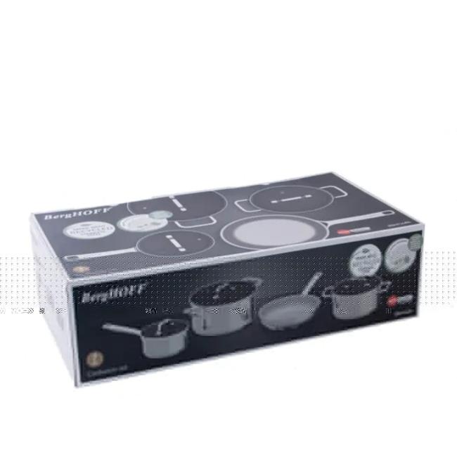 Berghoff Helix 7-Piece Recycled Stainless Steel Cookware Set - Induction Ready, Oven Safe, Scratch-Resistant, Dishwasher Safe, Encapsulated Base