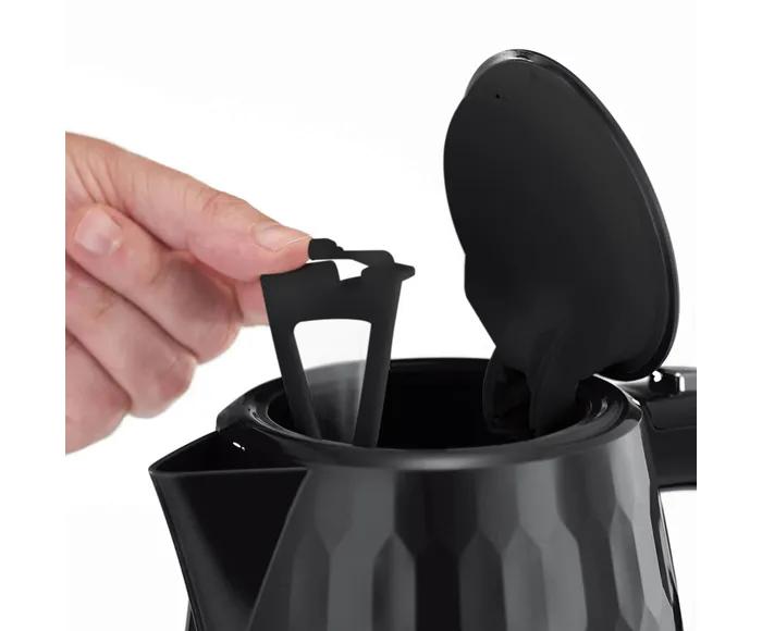 Russell Hobbs Honeycomb 1.7L 3000W Black Electric Kettle with Rapid Boil & Perfect Pour Spout