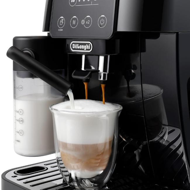 De'Longhi Magnifica Start Bean to Cup Coffee Machine Black | Espresso, Cappuccino, Hot Water | Image Features: Cappuccino, Espresso, Coffee, Hot Water