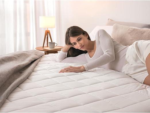 Dreamland Organic Cotton Electric Blanket - Size SuperKing Dual Control, 200 Thread Count, 5 Minute Heat Up, Intelliheat, Machine Washable, Auto Shut-Off, Deep Elasticated Skirt